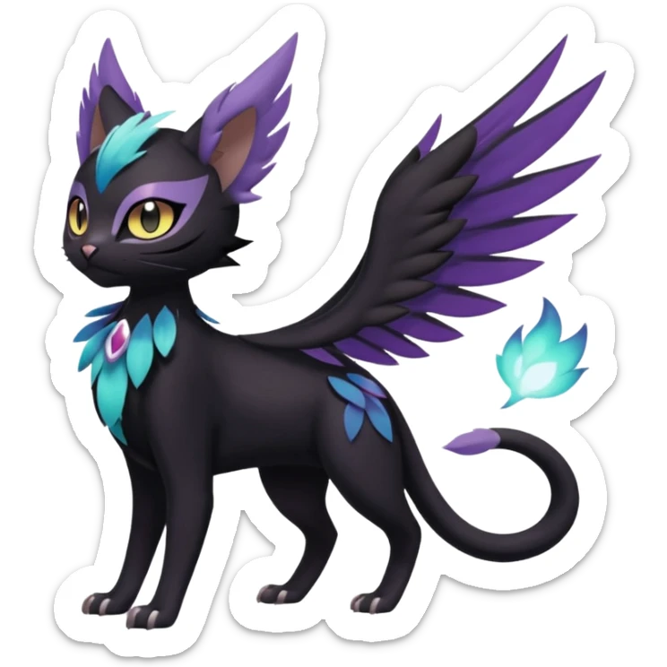 Meloetta-Purrloin-Nargacuga-Pokémon-Fakémon-fusion-hybrid-creature sticker
