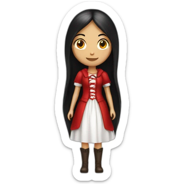 red-ridding-hood-long-straight-black-hair-with-white-streak-hair sticker