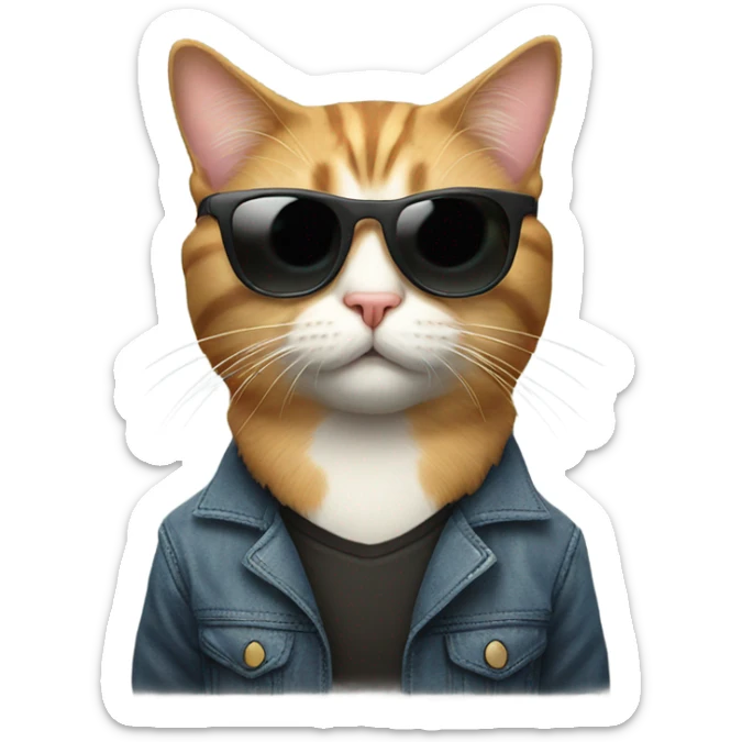 Cat with sunglasses sticker