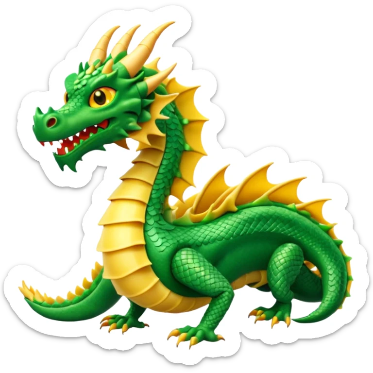 Dragon con cuerpo de pasta canelloni que el cuerpo enga su cuerpo normal con patas y que tenga tres cabezas de dragon sticker