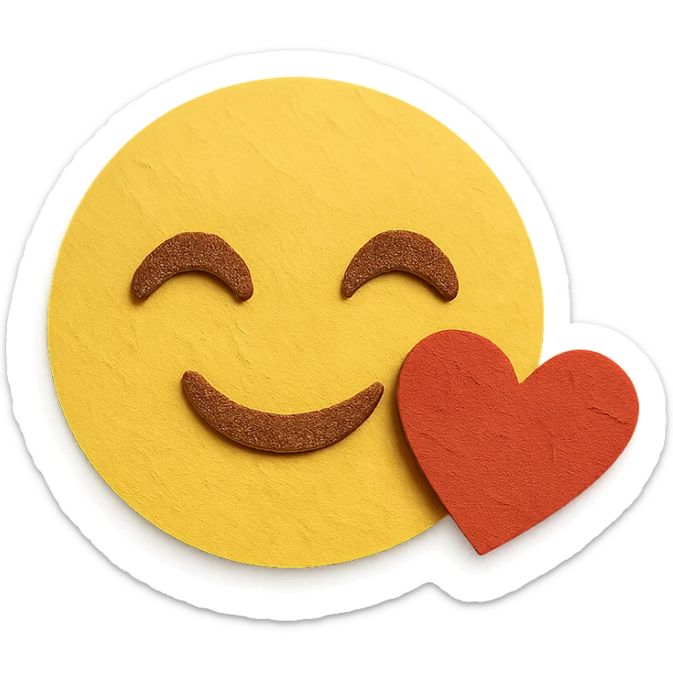 smiling face with heart sticker