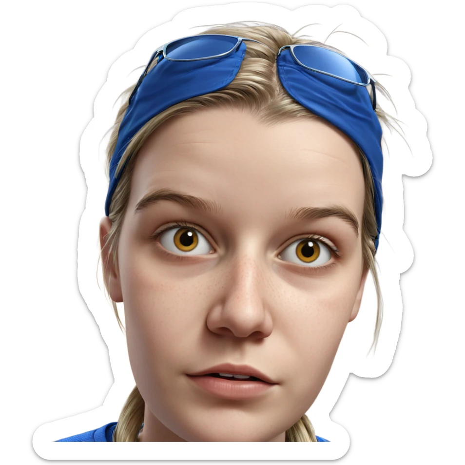 realistic portrait of girl sticker