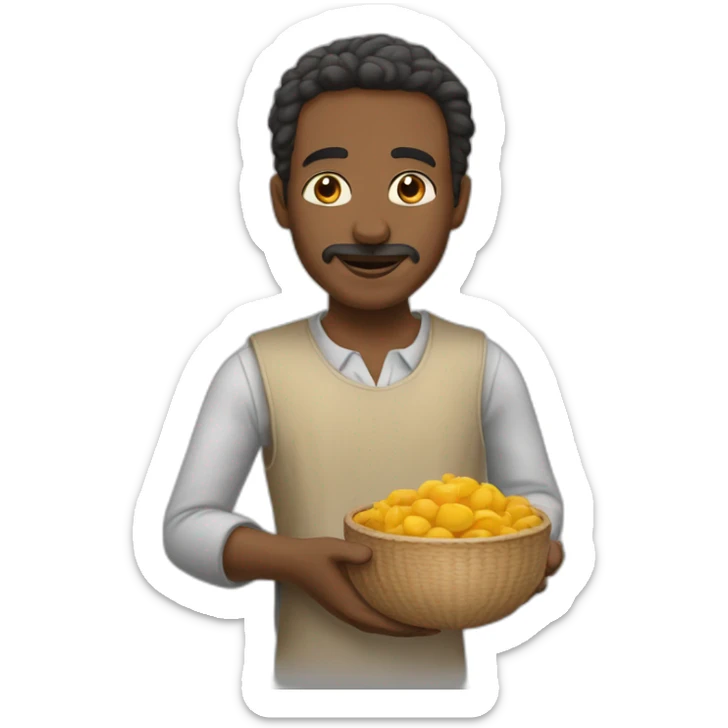 Un homme qui lève les bras et dit hassoul sticker