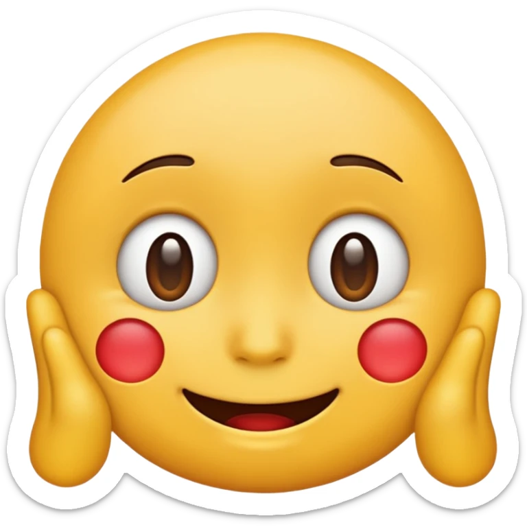 mix of these two 🥺☺️ but make it classic emoji not woman or man face and without hearts and a little bit sad but still smile sticker