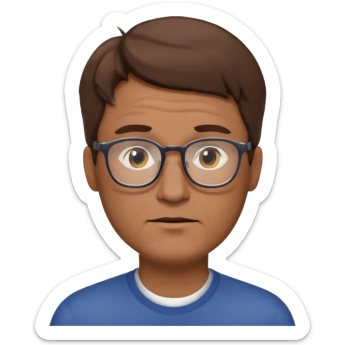 Un locutor de radio, pelo moreno, con gafas, entrado en años sticker