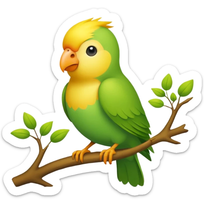 A love bird with color green and his head yellow sticker