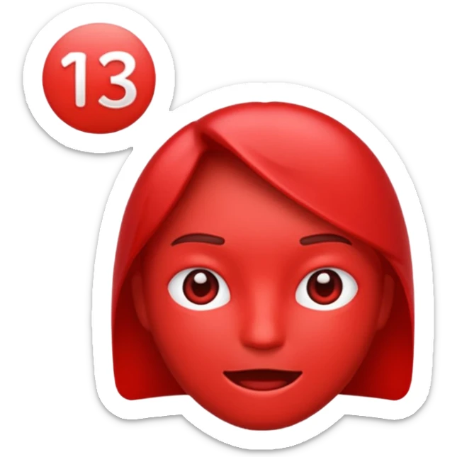 i want an emoji of the characters "13%" with a red hue sticker