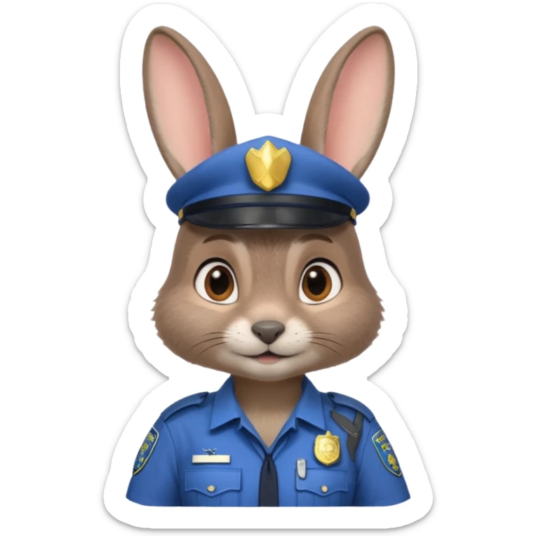 Judy Hopps (gray rabbit with a police suit, without a cap. big ears) from the Zootopia Disney movie sticker