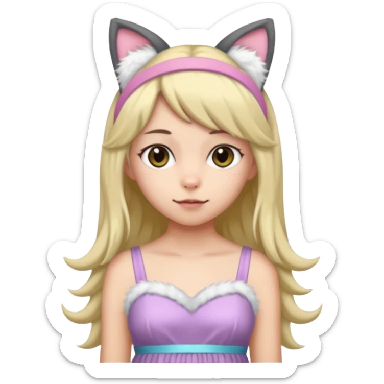 femboy (feminine boy who wears ears a tail and dresses like a girl) sticker