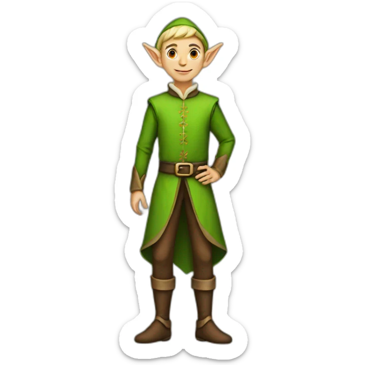 Male elf full body sticker