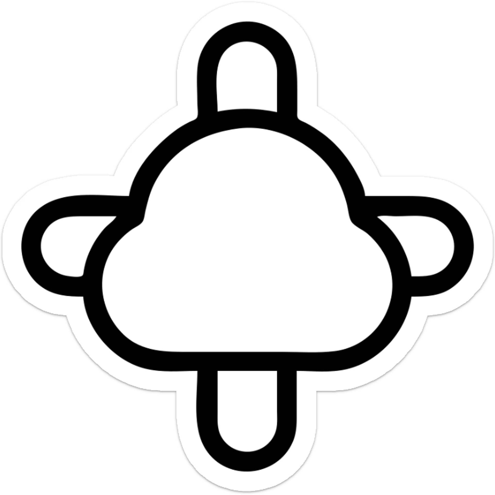 облако с 4 выступами sticker