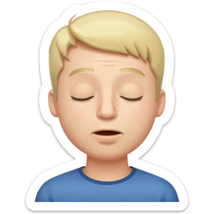 A male with closed eyes but the mouth is whistling sticker