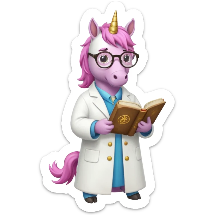 Unicorns read book
A full body of scholar unicorn wearing round glasses, reading a thick ancient tome.












 sticker