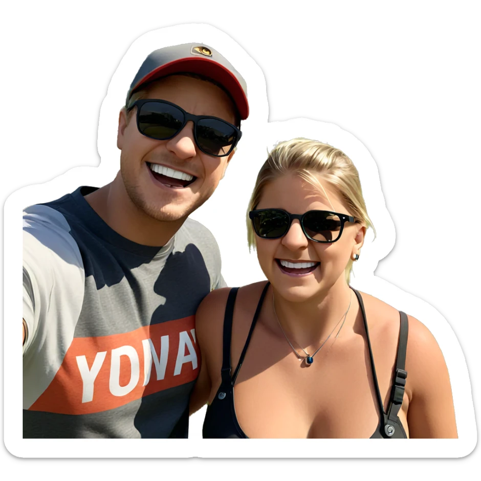 outdoor selfie with boys sticker