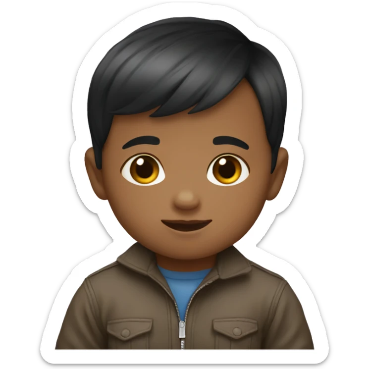 BABY BOY IS A FAIR SKIN BOY, with SHORT BLACK HAIR sticker