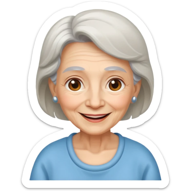 In medieval fairy tales, a kind and amiable grandmother who did not wear jewelry sticker