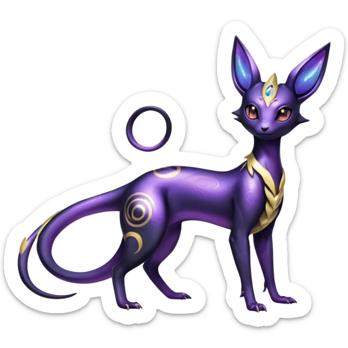 Shiny Ethereal Celestial Futuristic Salandit-Umbreon-Espeon-Hybrid (Full body) sticker