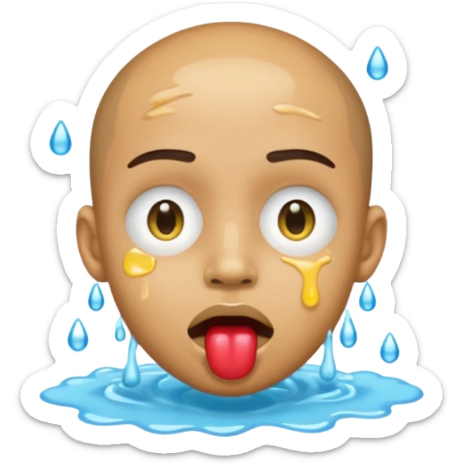 lightskin with wet emoji coming out of his mouth sticker