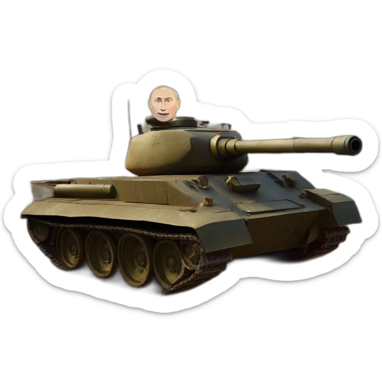 vladimir putin burned wooden t34 tank big banana ammo sticker