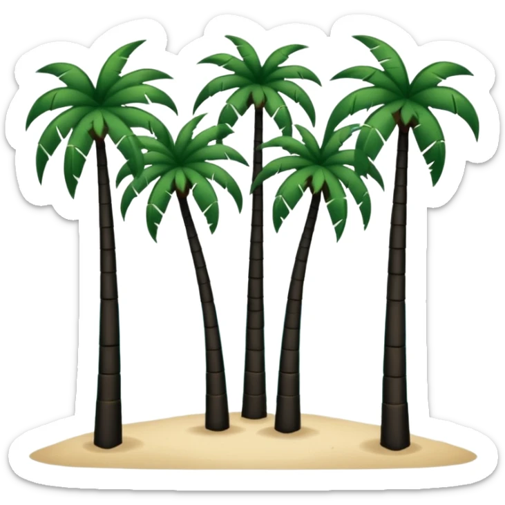 group of dark green palm trees and white sea, minimalism, no emojis or faces sticker