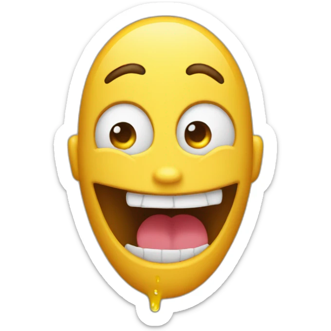 An emoticon has a capital letter A coming out of his mouth. sticker