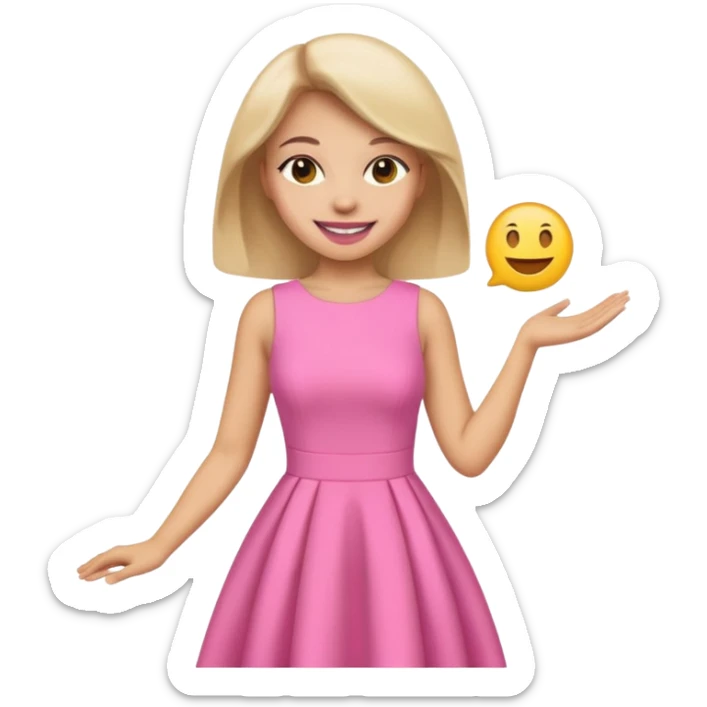 woman Social, diplomatic, stylish — the ultimate people-pleaser. in pink dress 
more dinamic emoji  sticker