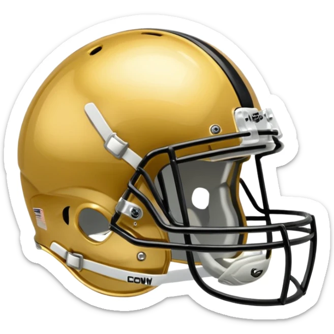 College football player helmet in gold color ( where is player face) sticker