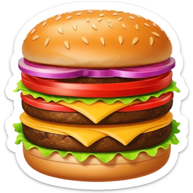 hamburger 2d art style icon sticker