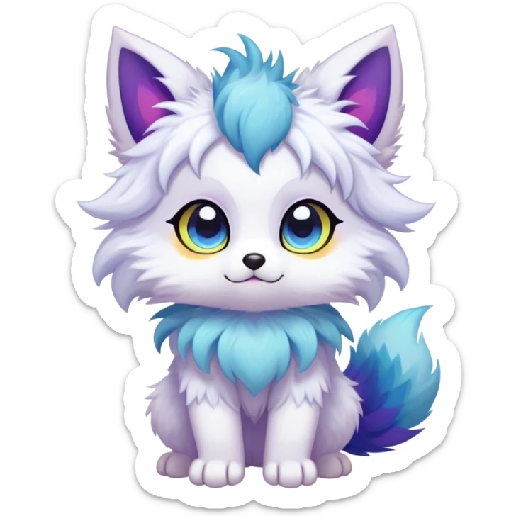 Kawaii bright fantasy ethereal anthro fursona Fakemon  sticker