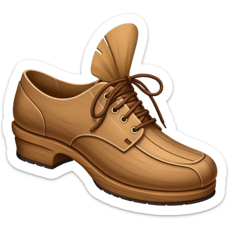 Un zapato de madera estilo Polonia . El zapato está tallado a mano. Pero de madera   sticker