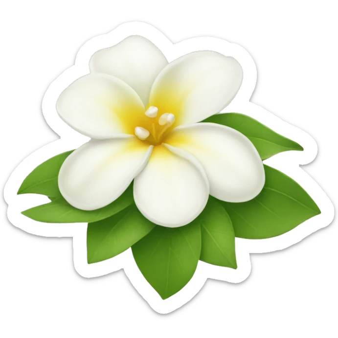 Apple Emoji Jasmine's flower with white petals and a yellow center sticker