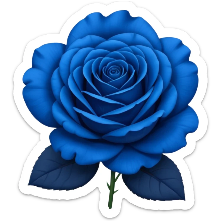 rose shape flower, no stem, now make it a vibrant and bold and darker shade of blue sticker