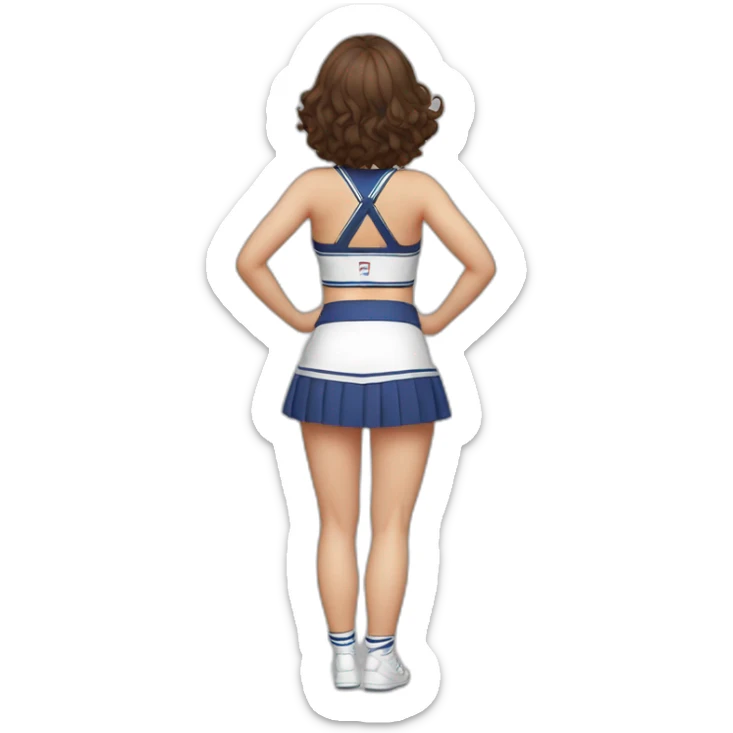 Back view Full body curvy beauty cheerleader short skirt skirt dancing kankan sticker