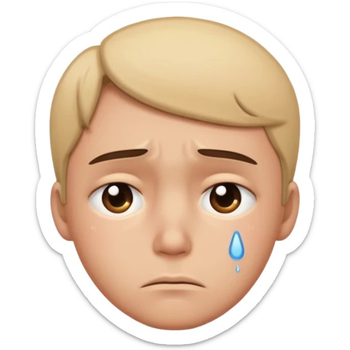 una persona mirándose con inseguridad, expresión triste y mirada hacia abajo sticker