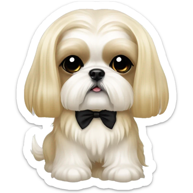 golden cream shih tzu white girl cute medium hair goth bow sticker