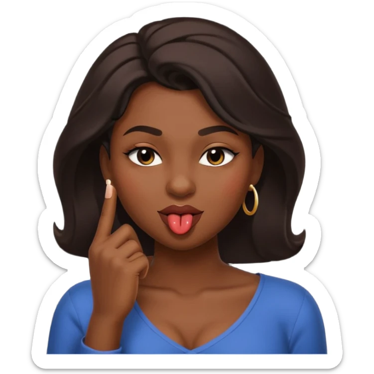 Emoji coquin avec le doigt dans le coin de la bouche 😏 avec ce regard là et cette tête qui se mord le doigt le visage plus dragueur romantique  sticker