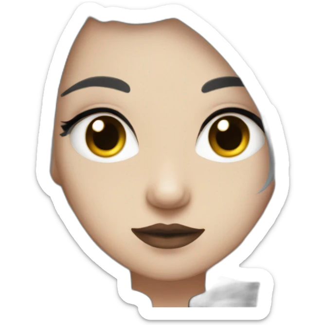 goth,girl,ash color hair,adorable,thin face,reddish eyes,gay,lesbian,cuddling sticker