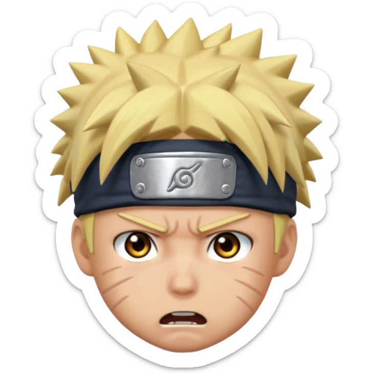 Related to chibi anime style characters of Naruto animes character who are angry only face   sticker