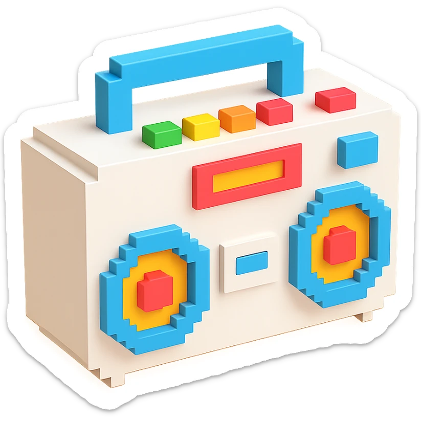 white boombox sticker