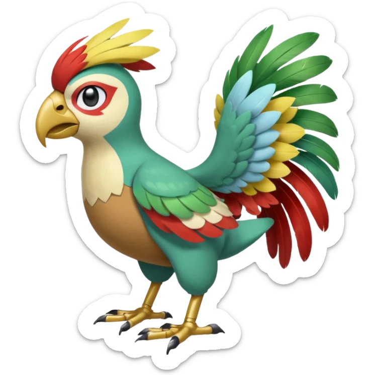 Meloetta-Hawlucha-Squawkabilly-Swablu-Trico-Pokémon-Fakémon-fusion-hybrid-creature sticker