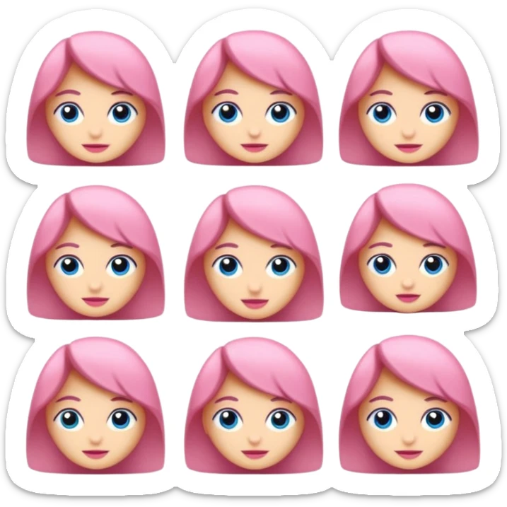 2 Karakter birisi düz saçlı birisi dalgalı bir stoplu saklı birisi açık saçlı boydan birisi mavi kıyafetleri birisi pembe kıyafetli boydan kız karakter sticker