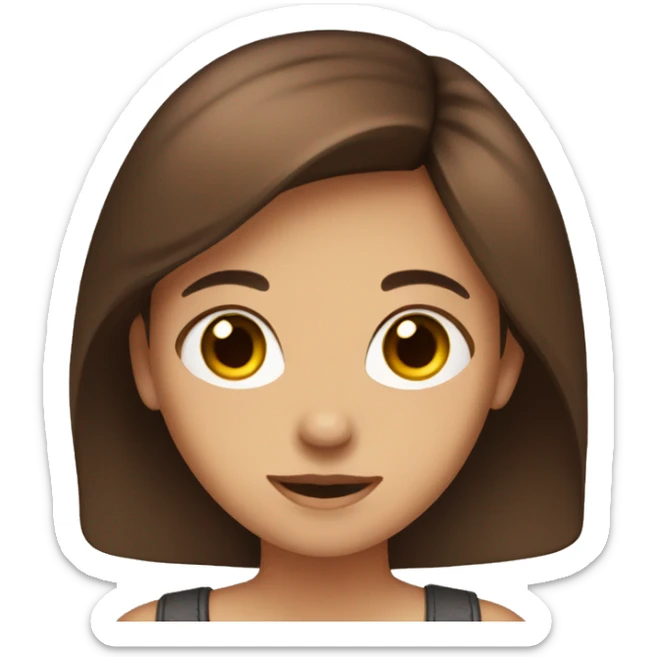 a girl with brown eyes and brown hair that have behind people that love her sticker
