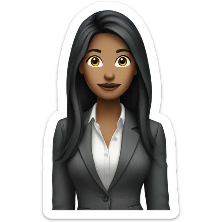 Woman with long black hair in a stylish business casual outfit  sticker