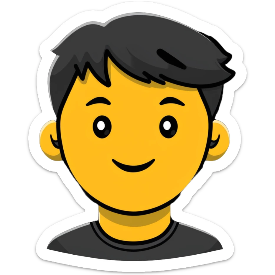 person with an awkward fake smile trying to look happy sticker