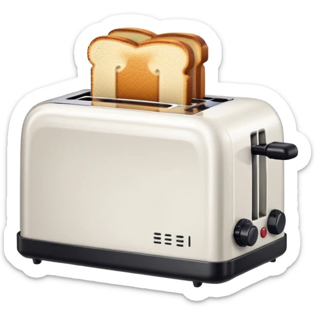 A toaster emoji, drawn with an 8-bit pixelated look, similar to early video game sprites. VERY LOW RES. sticker