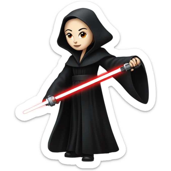 Jedi teen Morticia Addams flying a red Zephyr-J  sticker