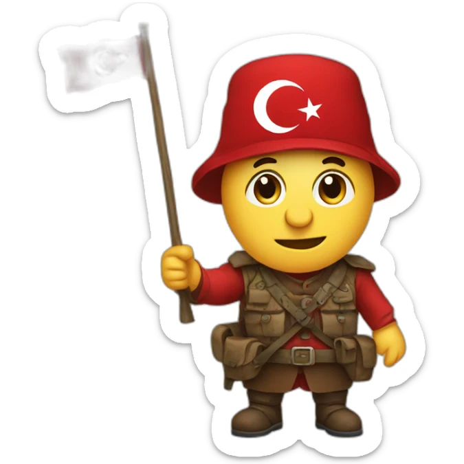 Turkish nationalist turkey in the colors of the turkish flag sticker