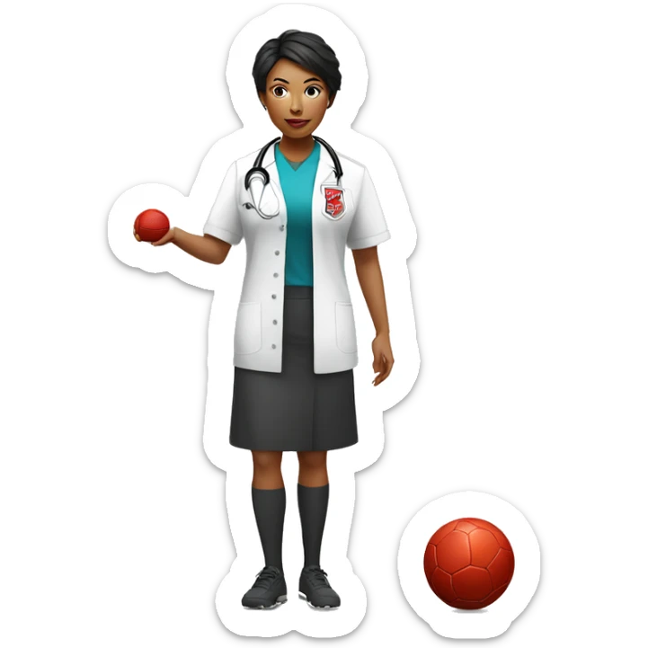 stanford physician asian black woman giving viewer a red card in futbol sticker
