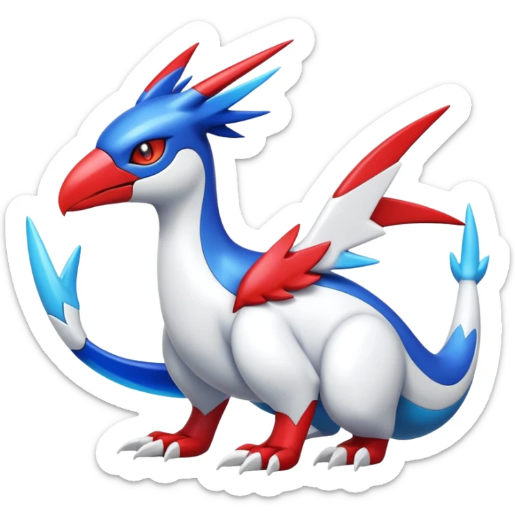 Cute Shiny Guilmon-Silvally-Latias-Fakémon-hybrid-creature (full body)  sticker