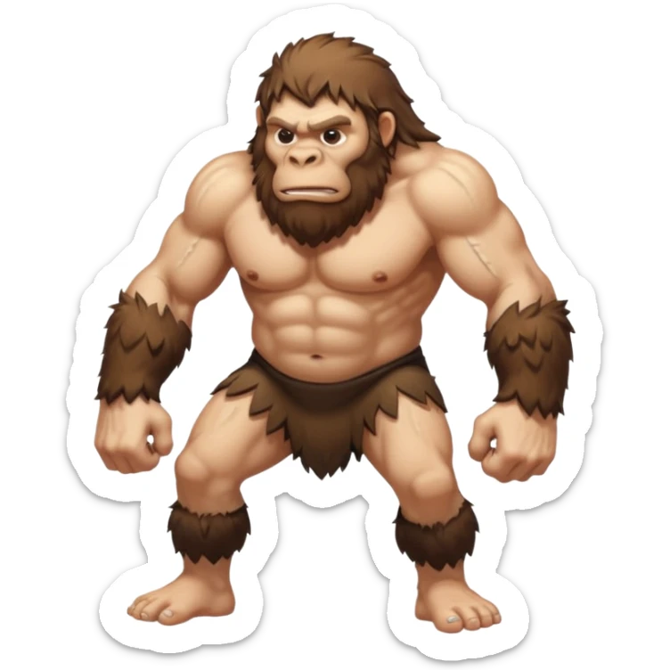 Can you make a emoji of a Neanderthal  with his knuckles dragging on the ground? sticker